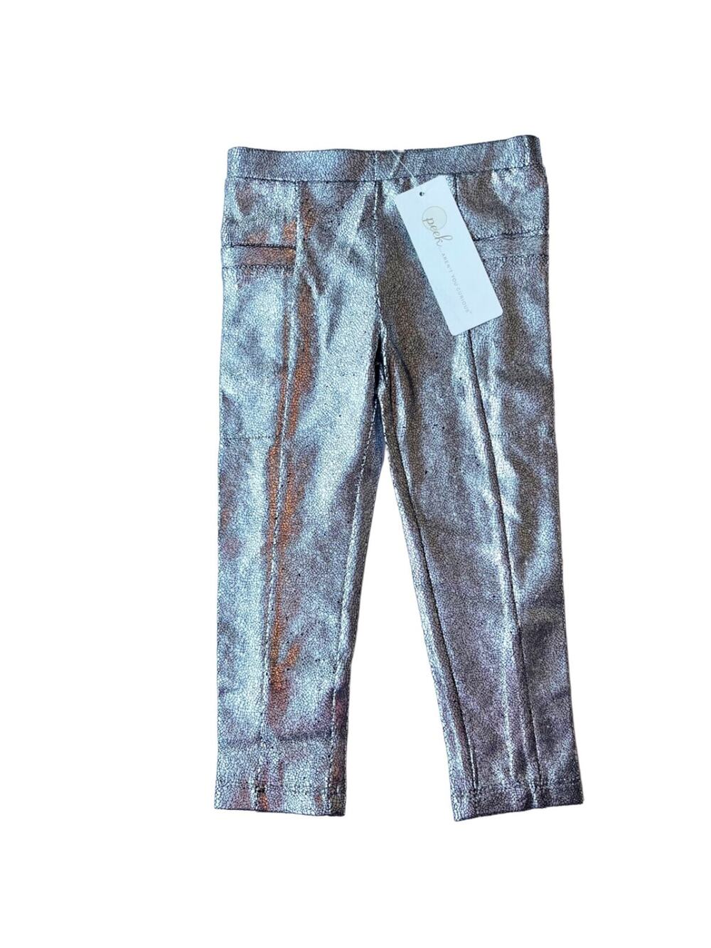 NWT Peek Kaitlyn Foil Metallic Leggings Size 2T